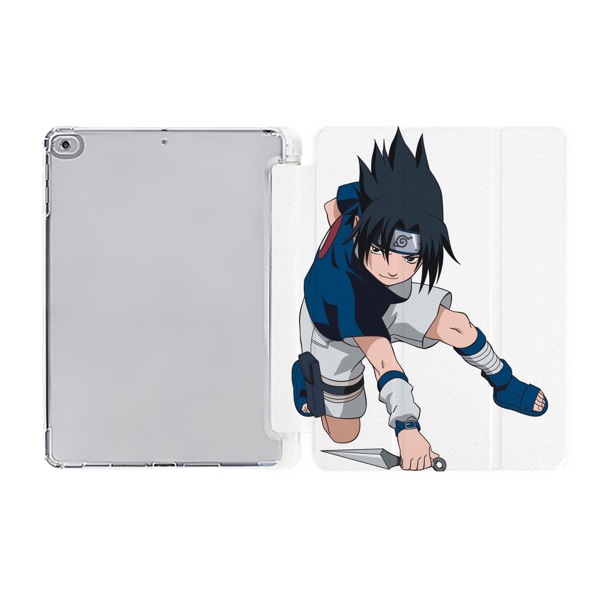 （画像用） NARUTO -ナルト- うちは サスケ Uchiha Sasuke IPad ケース ペン収納付き 三つ折りスタンド PUレザー×シリコン 対応機種9.5/10.5/10.9インチ